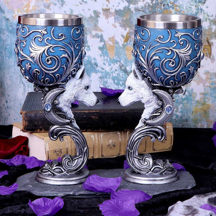 Wild at Heart Twin Wolf Heart Set of Two Goblets B5192R0
