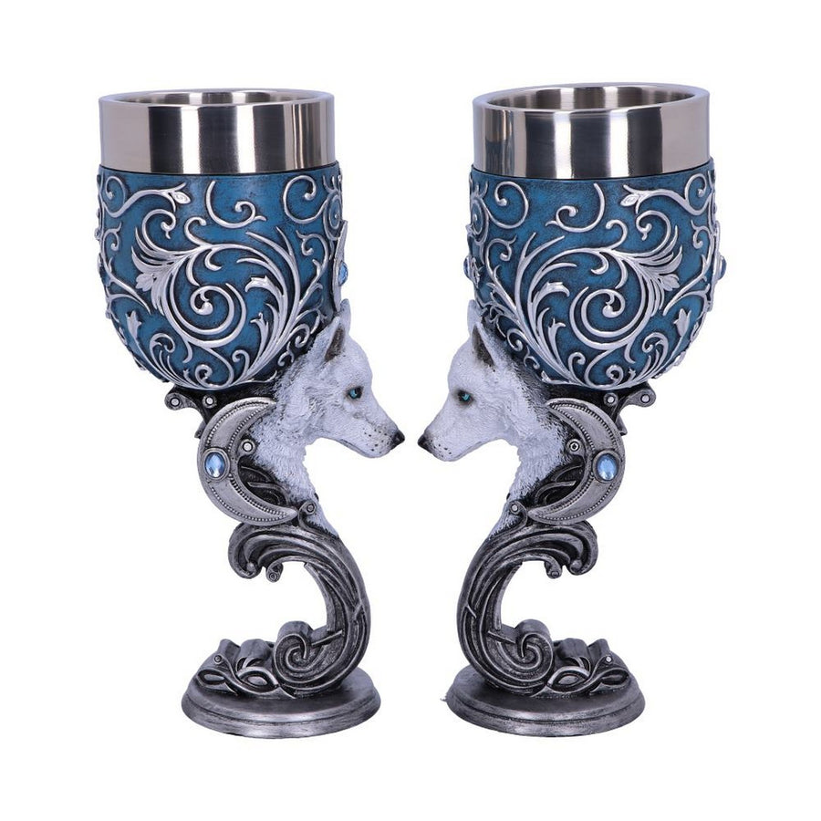 Wild at Heart Twin Wolf Heart Set of Two Goblets B5192R0