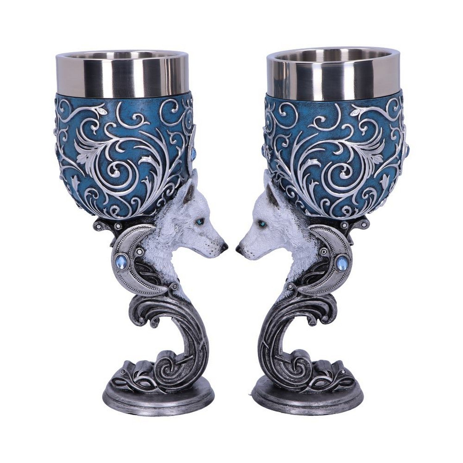 Wild at Heart Twin Wolf Heart Set of Two Goblets B5192R0