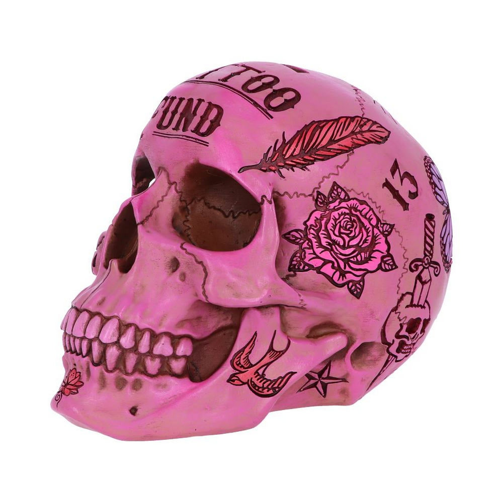 Pink Traditional Tribal Tattoo Fund Skull Money Box B5235S0
