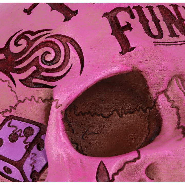 Pink Traditional Tribal Tattoo Fund Skull Money Box B5235S0