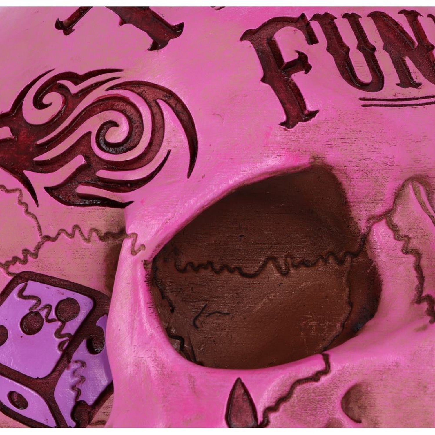Pink Traditional Tribal Tattoo Fund Skull Money Box B5235S0