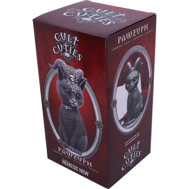 Large Pawzuph Horned Occult Cat Figurine B5236S0