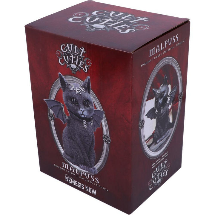 Large Malpuss Winged Occult Cat Figurine B5237S0