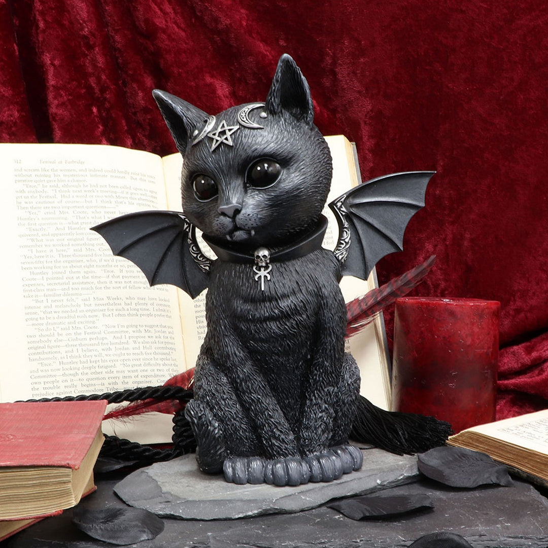 Large Malpuss Winged Occult Cat Figurine B5237S0
