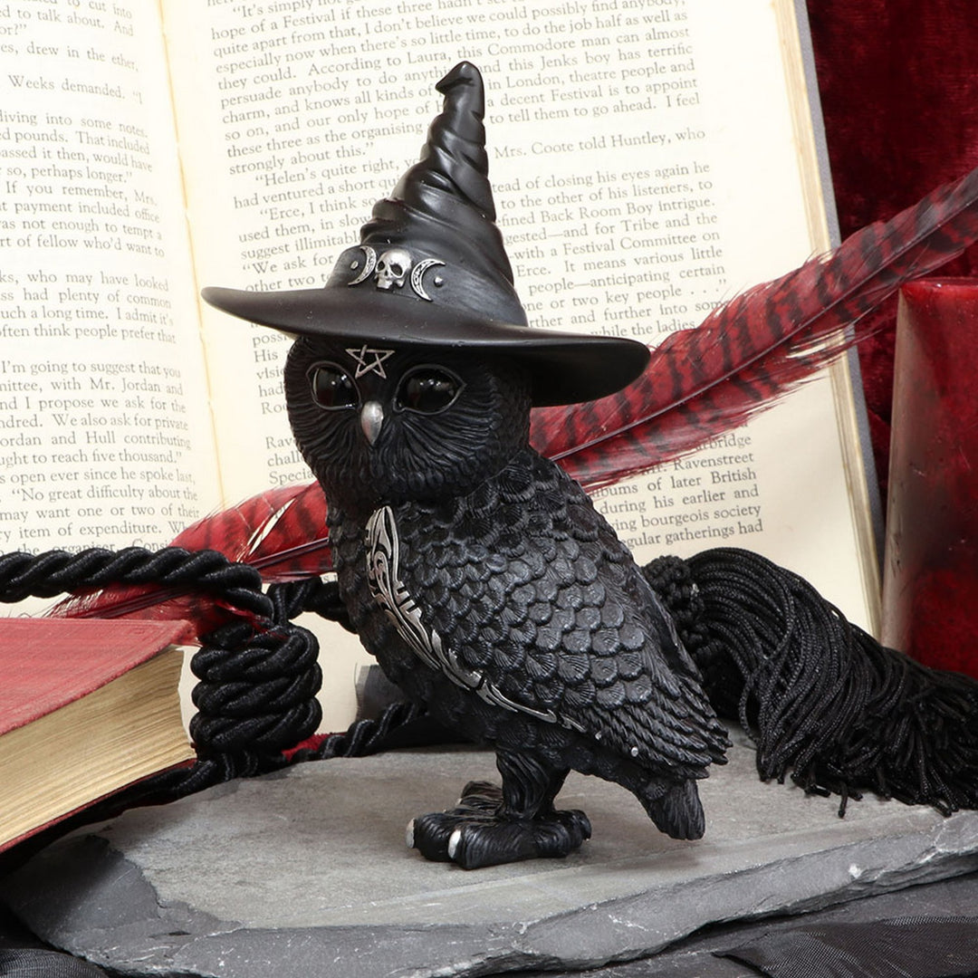 Owlocen Witches Hat Occult Owl Figurine B5239S0