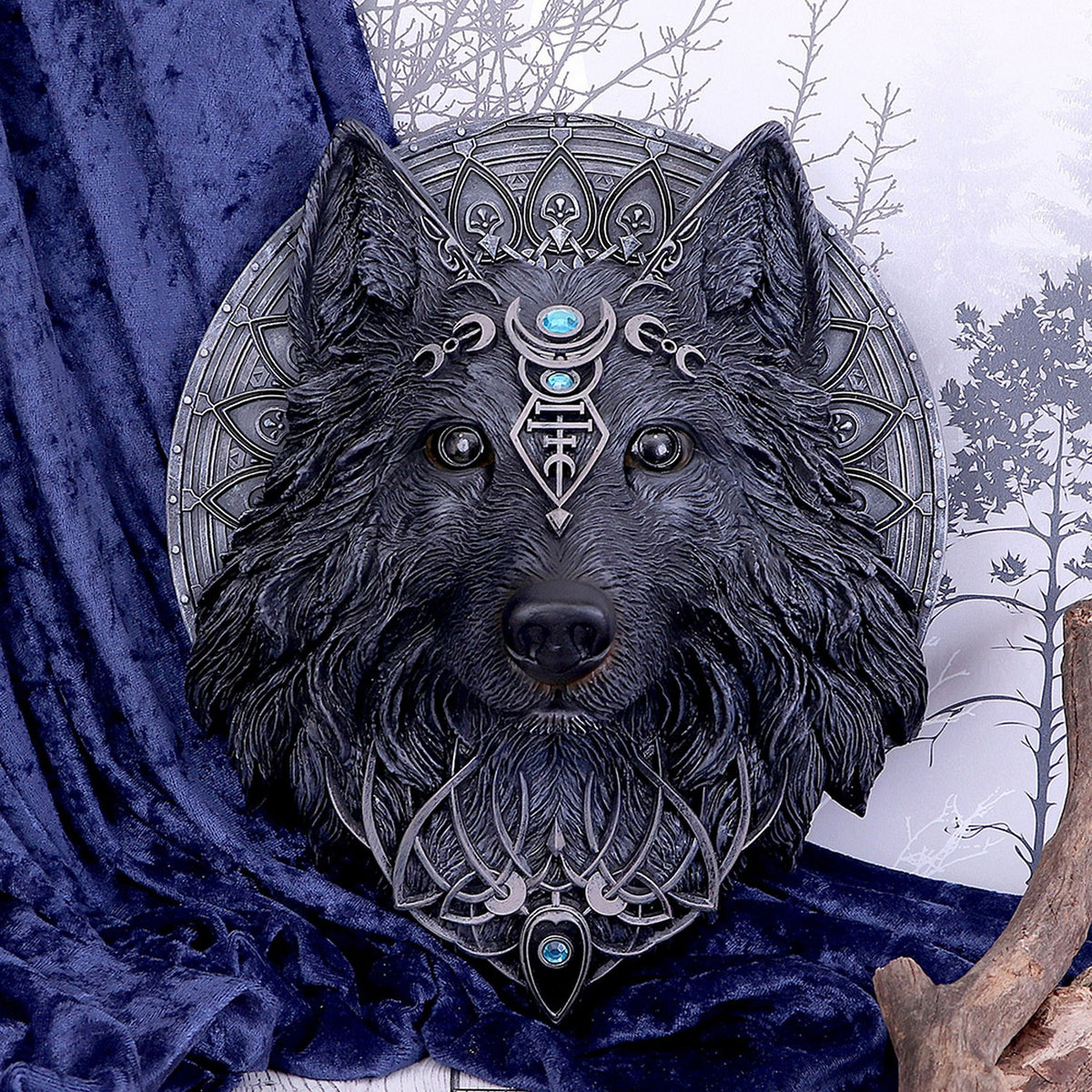 Dark Gothic Magical Wolf Moon Wall Hanging Plaque B5240S0