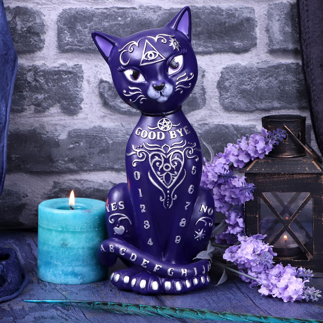 Purple Mystic Kitty 26cm Ouija Cat Figurine B5266S0