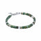 Square Steel Aquatic Agate Beads Lobster Clasp 19-22cm Bracelet B5512