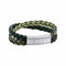 Stainless Steel Green Light Green Double Plaited Leather Bracelet B5514