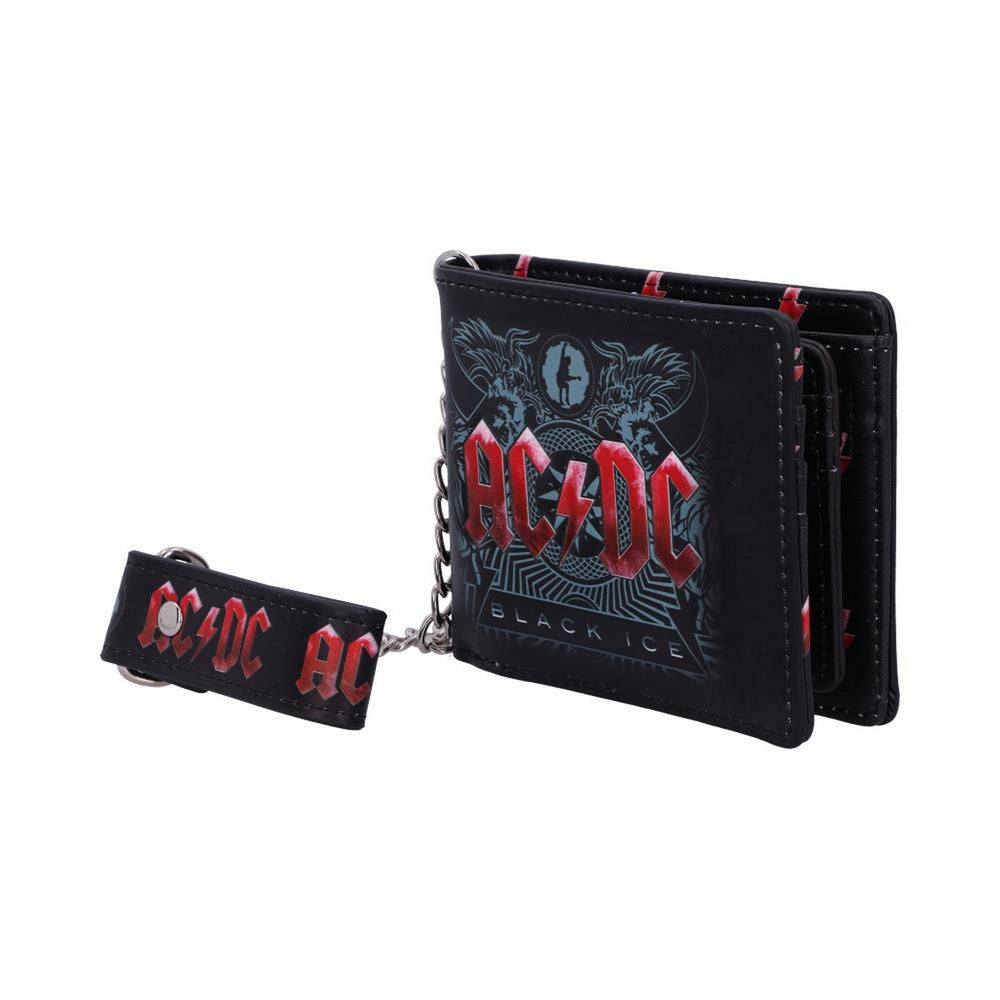 Officially Licensed AC/DC Black Ice Album Embossed Wallet and Chain B5520T1