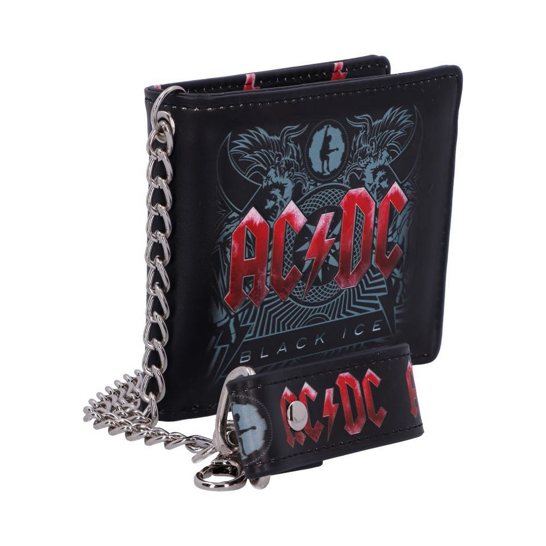Officially Licensed AC/DC Black Ice Album Embossed Wallet and Chain B5520T1