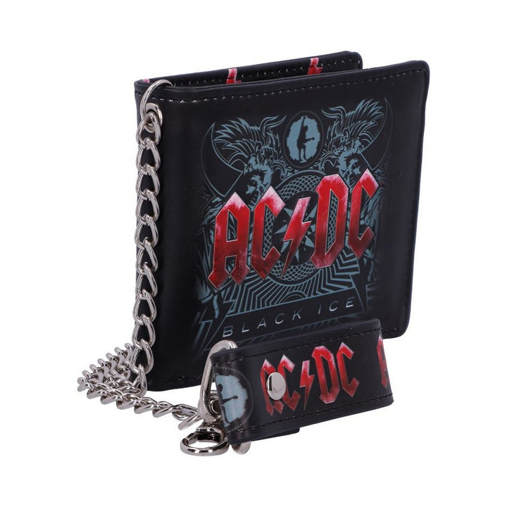 Officially Licensed AC/DC Black Ice Album Embossed Wallet and Chain B5520T1