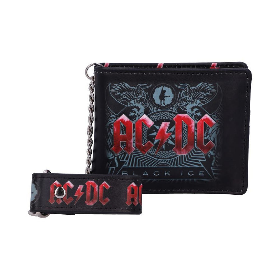 Officially Licensed AC/DC Black Ice Album Embossed Wallet and Chain B5520T1