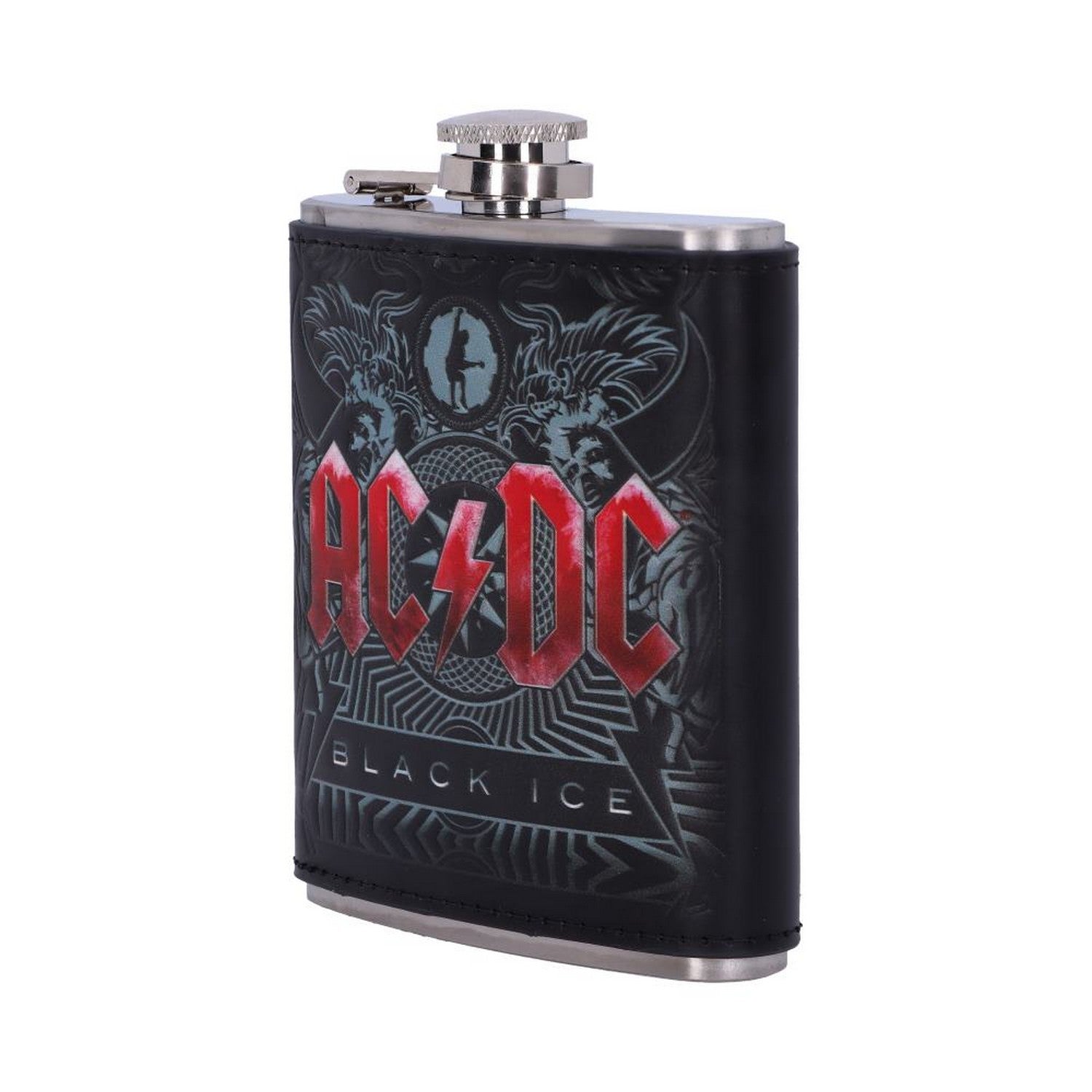 Officially Licensed AC/DC Black Ice Album Embossed Hip Flask B5521T1