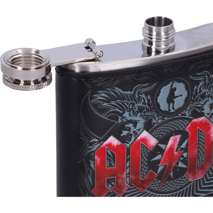 Officially Licensed AC/DC Black Ice Album Embossed Hip Flask B5521T1