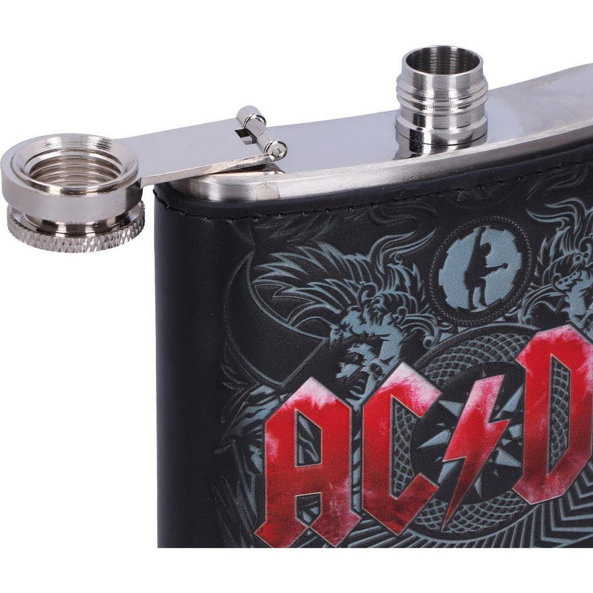 Officially Licensed AC/DC Black Ice Album Embossed Hip Flask B5521T1