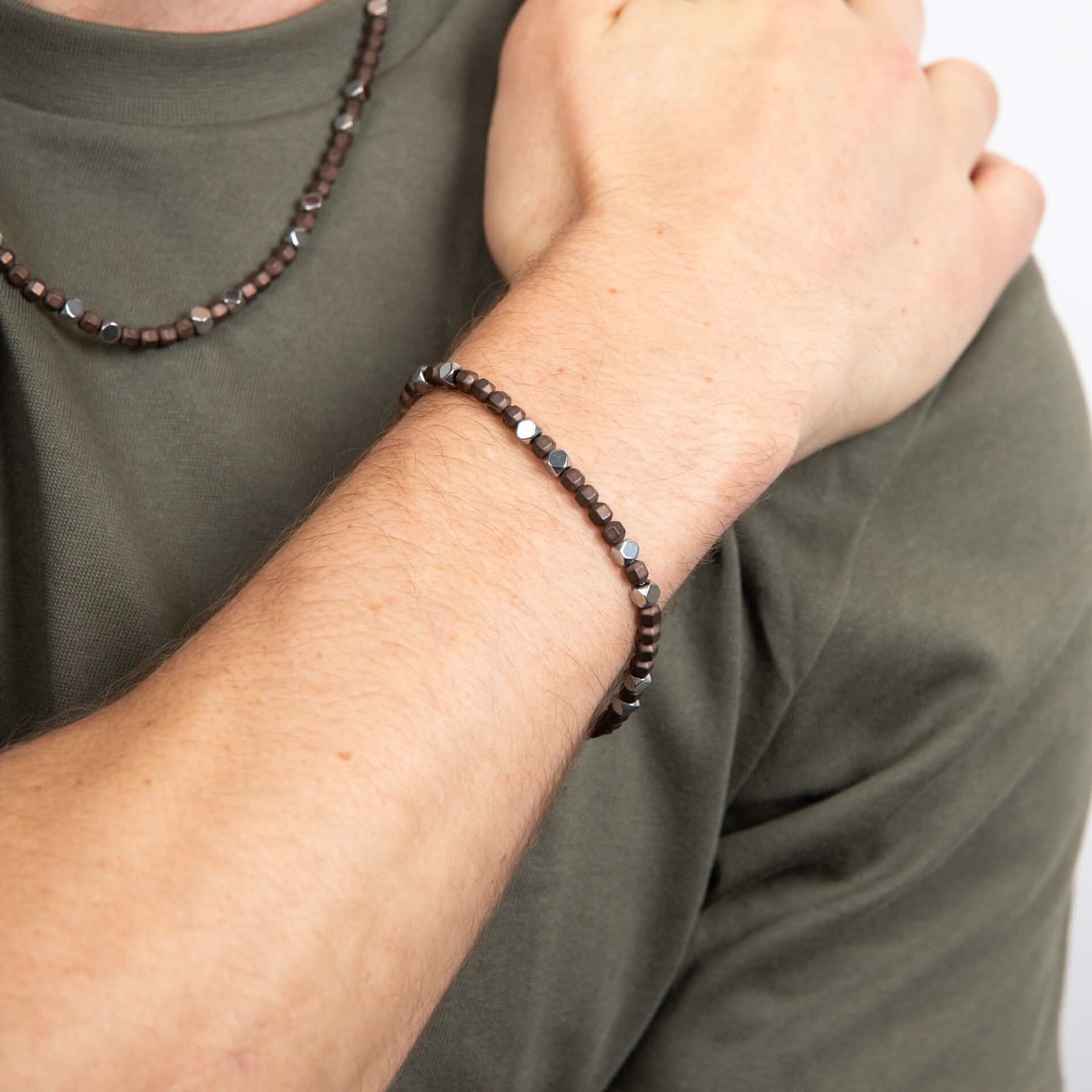Hematite Brown Matte Bead Adjustable 18-23cm Bracelet B5566Y