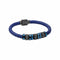 Stainless Steel Blue Beads Blue Leather Bracelet B5575L