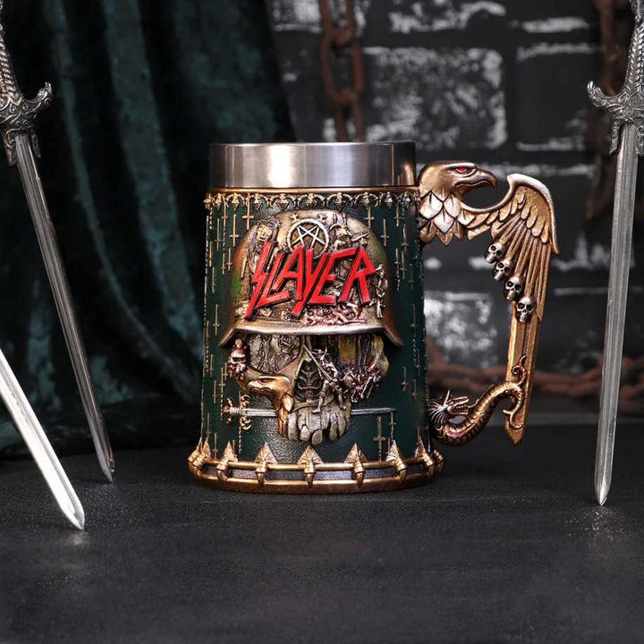 Officially Licensed Slayer Eagle Helmet Skull Logo Tankard B5580T1