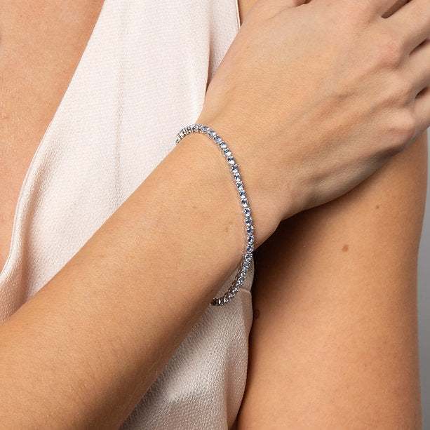 Diamonfire Clear Grey Blue Cubic Zirconia Elegant Oval Cut Bracelet B5612