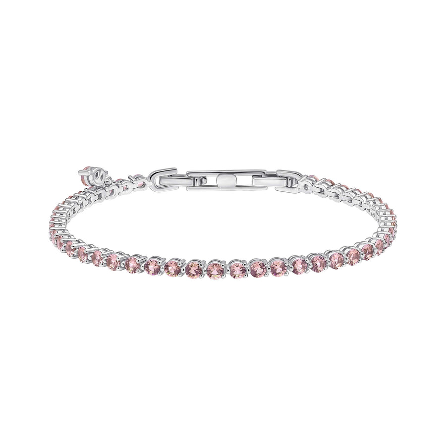 Diamonfire Clear Pink Morganite Cubic Zirconia Classic Brilliant Cut Bracelet B5613