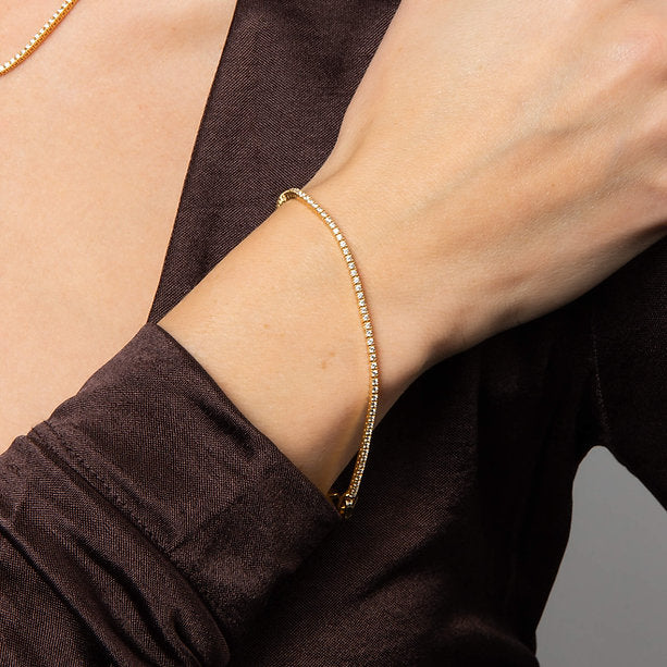 Diamonfire Gold Clear Cubic Zirconia Elegant Oval Cut Bracelet B5615