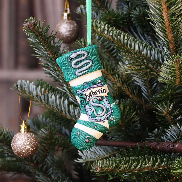 Officially Licensed Harry Potter Slytherin Stocking Hanging Festive Ornament B5618T1