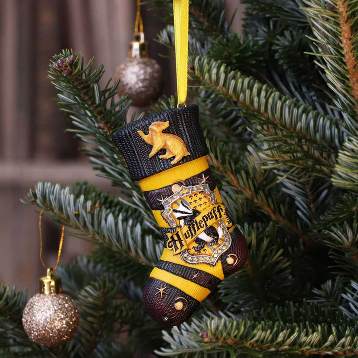 Officially Licensed Harry Potter Hufflepuff Stocking Hanging Festive Ornament B5619T1