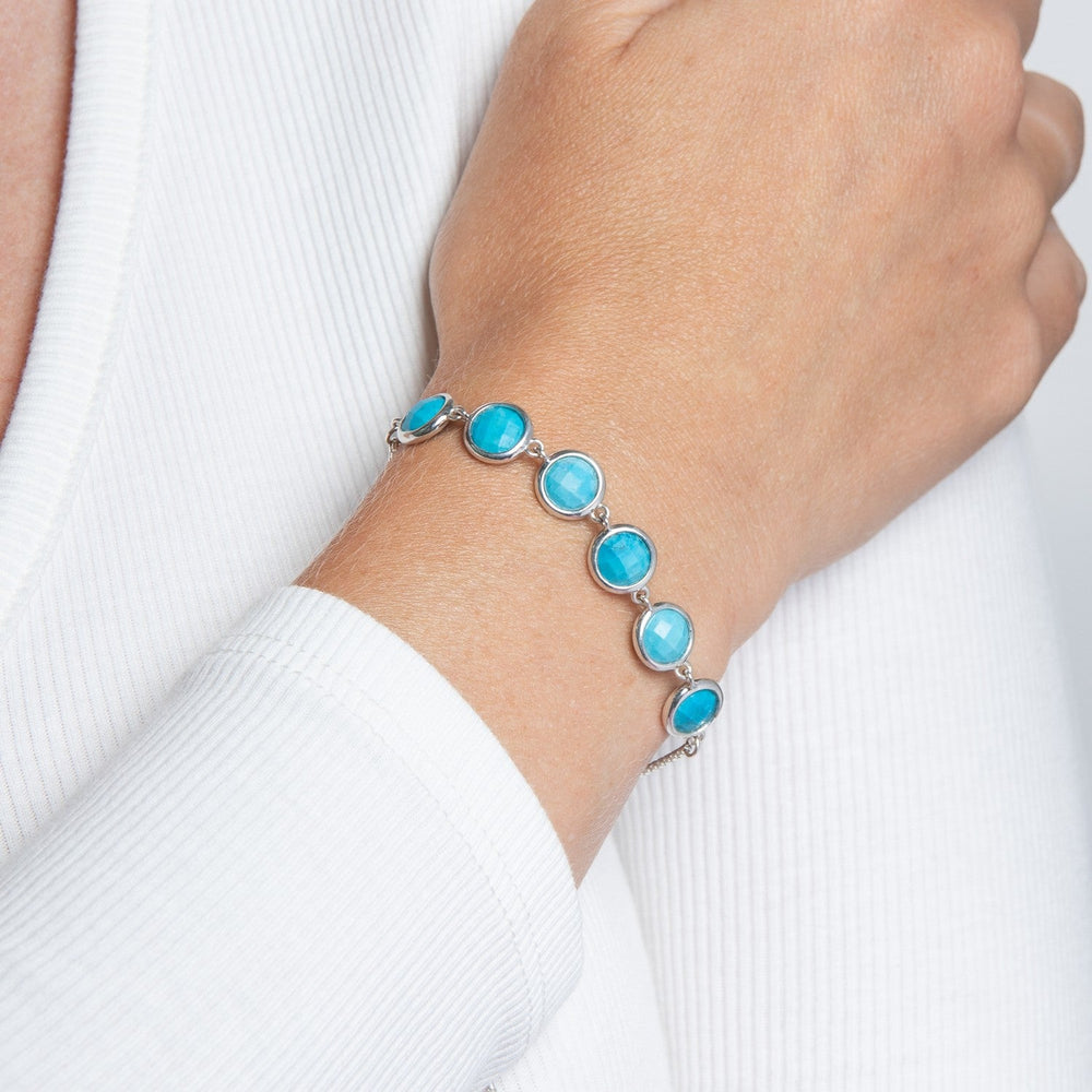Beginnings Sterling Silver Blue Magnesite Bracelet B5663T