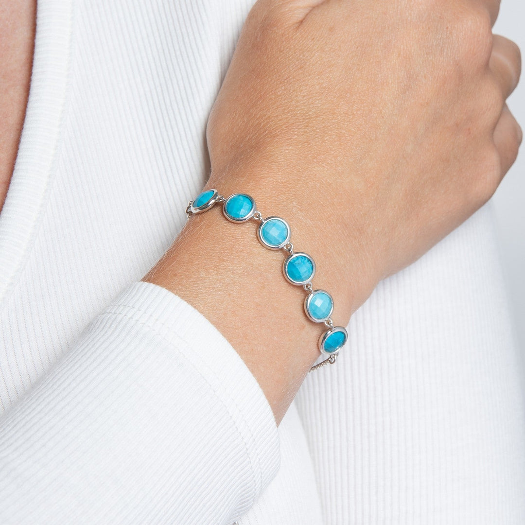Beginnings Sterling Silver Blue Magnesite Bracelet B5663T