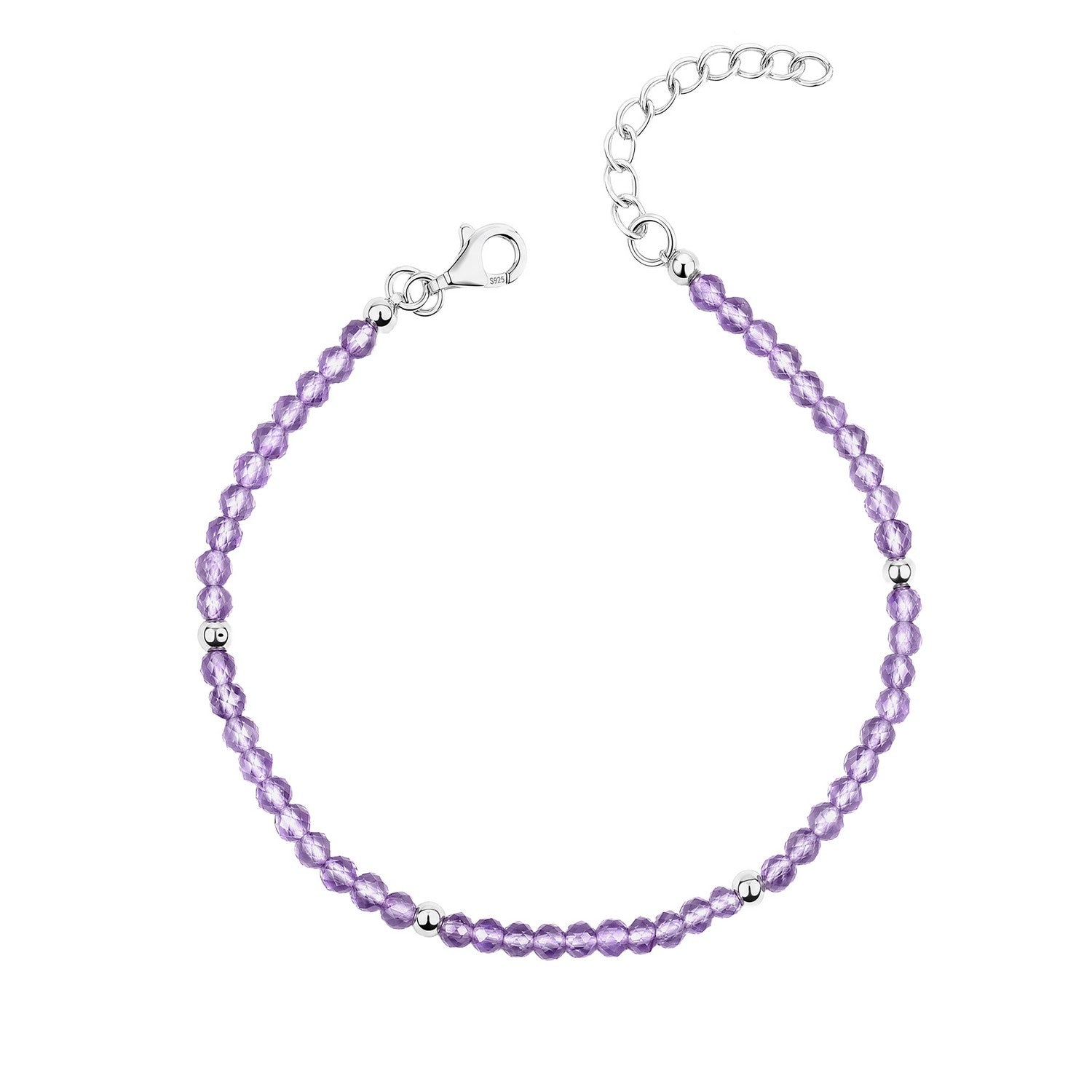 Beginnings Sterling Silver Amethyst Bracelet B5664M