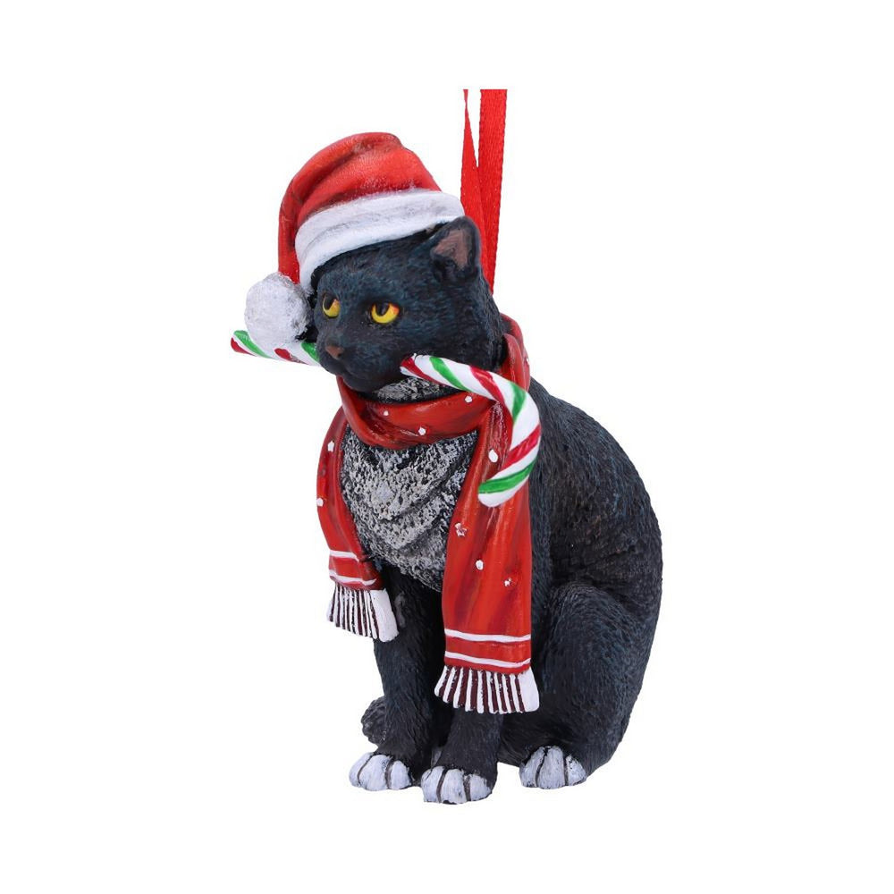 Lisa Parker Candy Cane Cat Hanging Ornament 9cm B5782U1