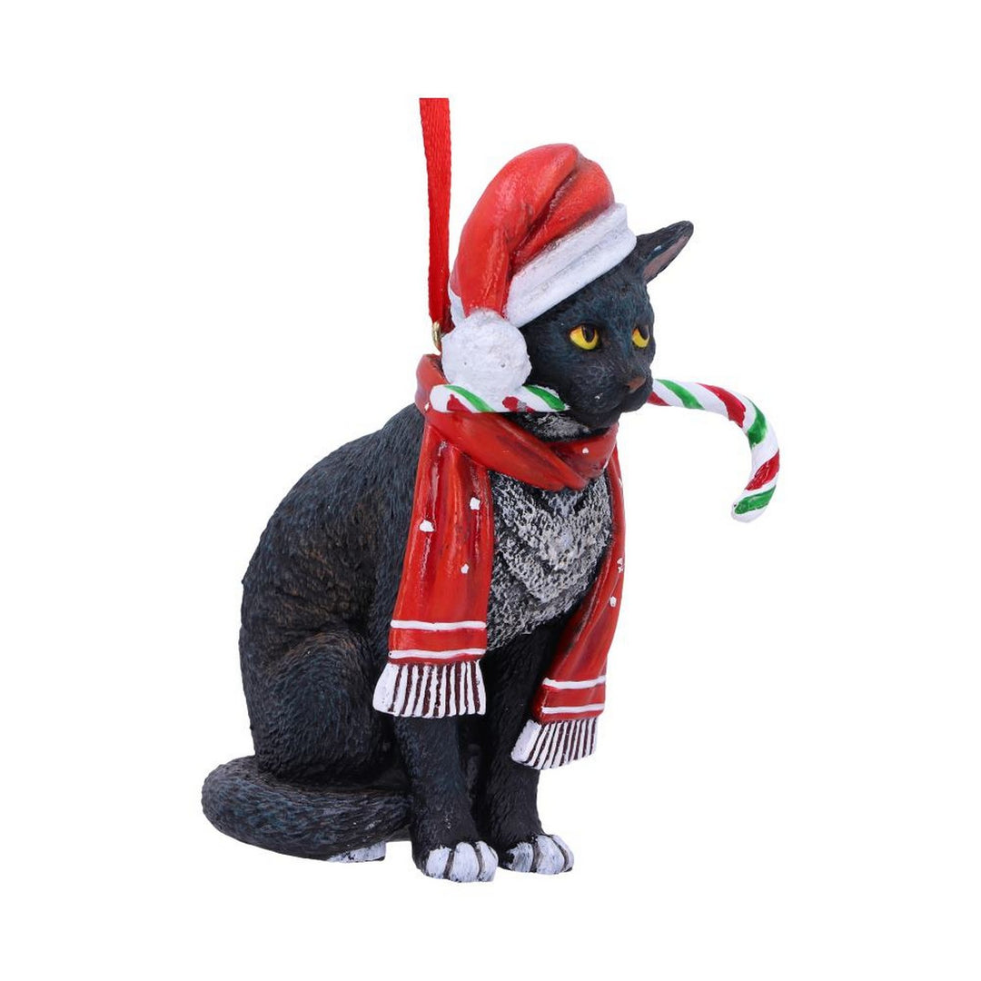 Lisa Parker Candy Cane Cat Hanging Ornament 9cm B5782U1