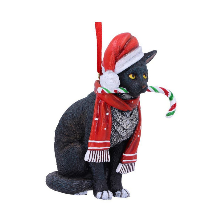 Lisa Parker Candy Cane Cat Hanging Ornament 9cm B5782U1