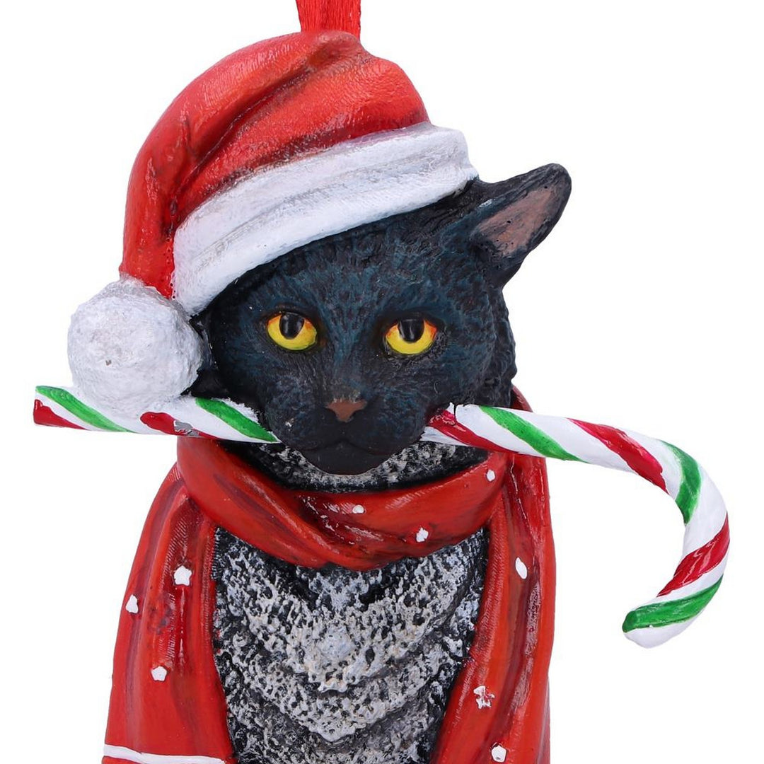 Lisa Parker Candy Cane Cat Hanging Ornament 9cm B5782U1