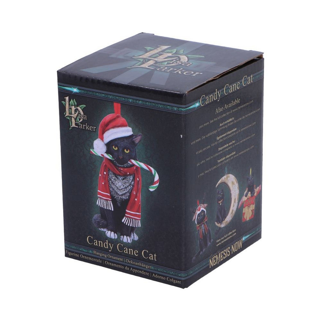 Lisa Parker Candy Cane Cat Hanging Ornament 9cm B5782U1