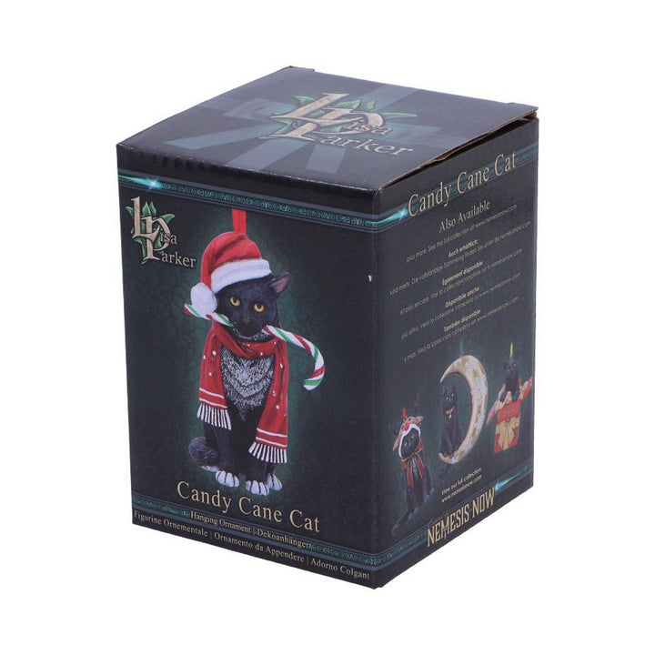 Lisa Parker Candy Cane Cat Hanging Ornament 9cm B5782U1