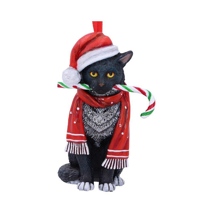 Lisa Parker Candy Cane Cat Hanging Ornament 9cm B5782U1