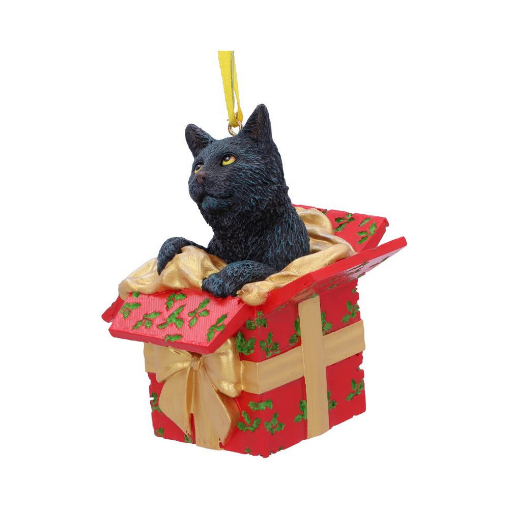 Lisa Parker Present Cat Hanging Ornament 9cm B5784U1