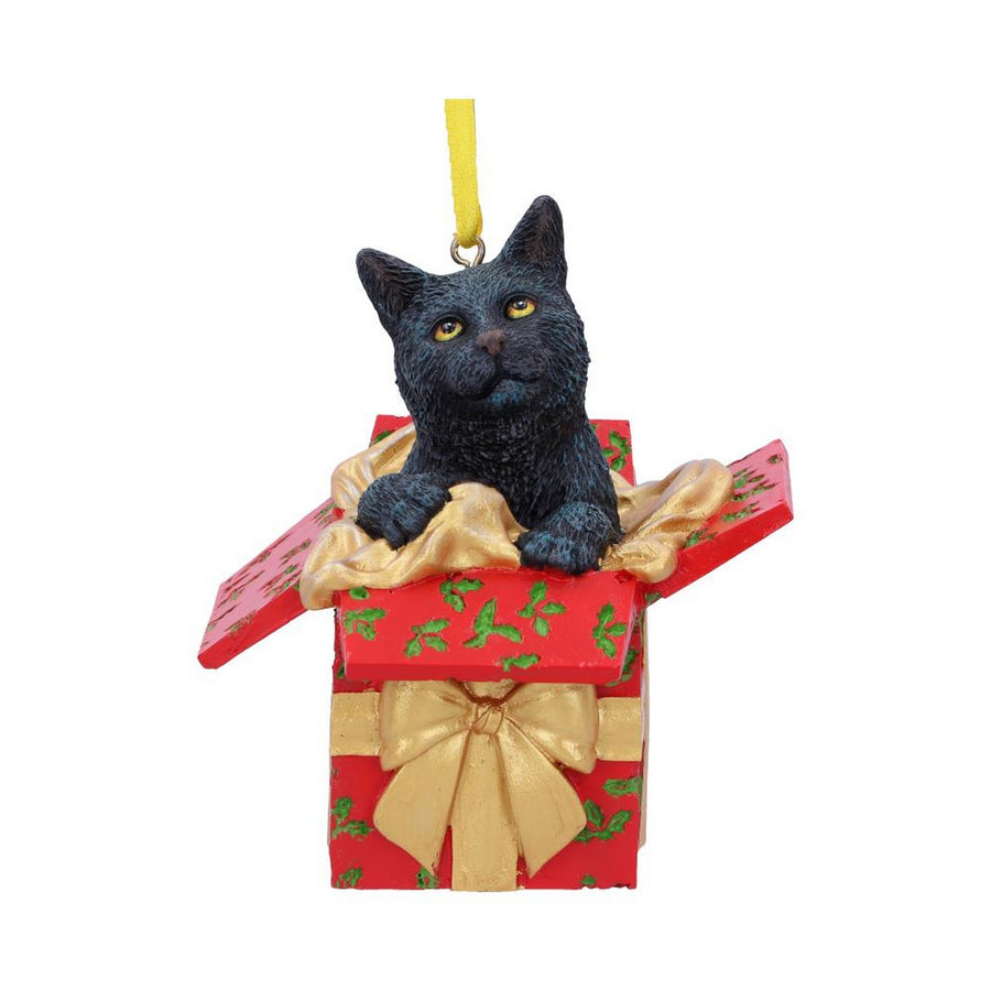Lisa Parker Present Cat Hanging Ornament 9cm B5784U1