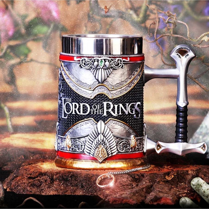 Officially Licensed Lord of the Rings Aragorn Tankard 15.5cm B5873V2
