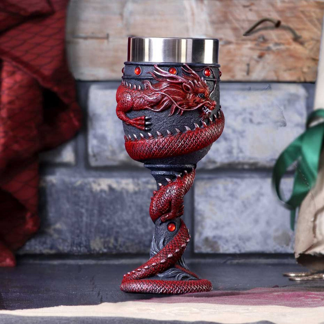 Dragon Coil Goblet Red 20cm B5882V2