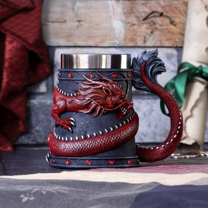 Dragon Coil Tankard Red 16cm B5884V2