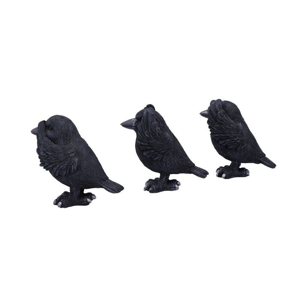 Three Wise Ravens Figurines 8.7cm B6023V2