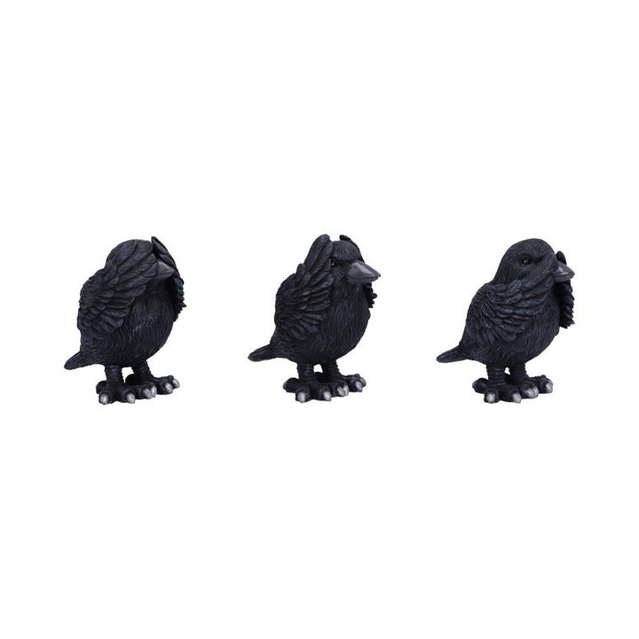 Three Wise Ravens Figurines 8.7cm B6023V2