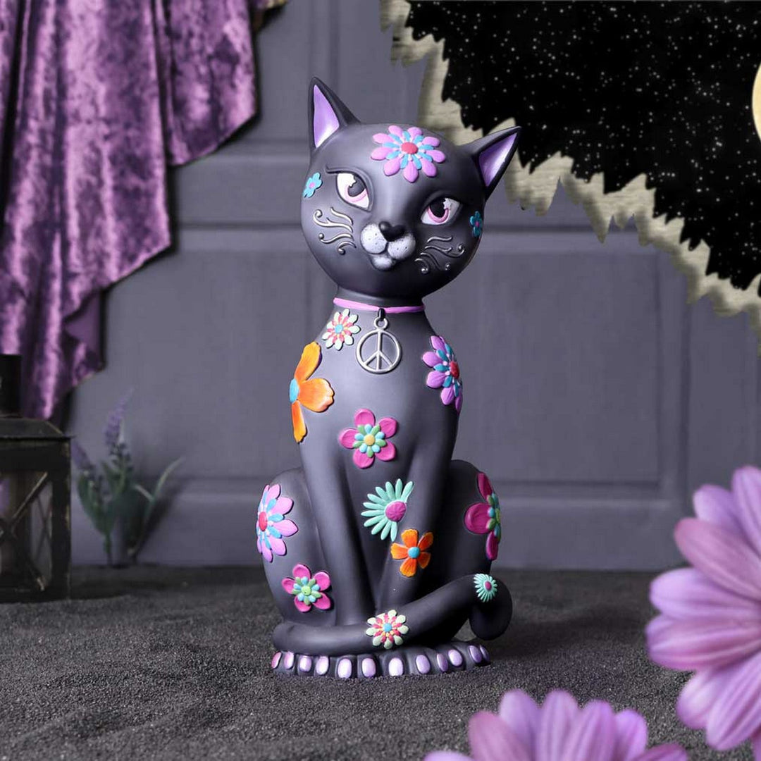 Hippy Kitty Black Cat Ornament  26cm B6032W2