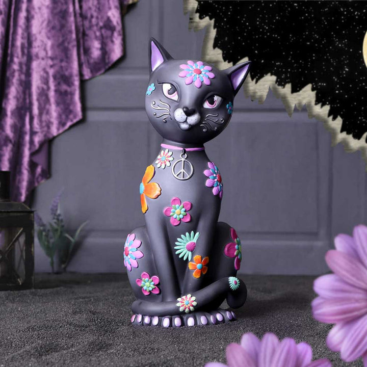 Hippy Kitty Black Cat Ornament  26cm B6032W2