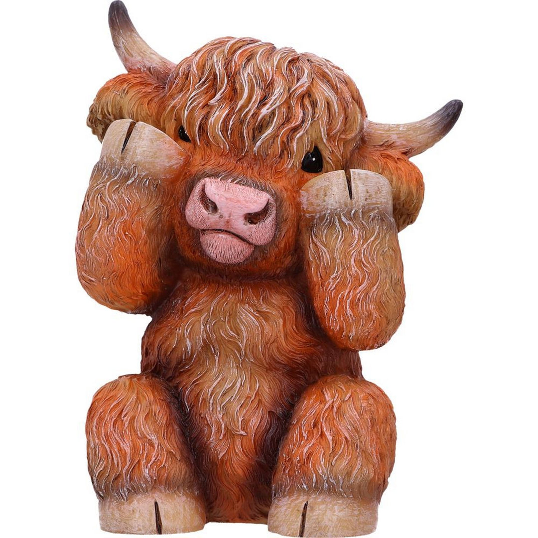 Three Wise Highland Cow Figurines 9.6cm B6047W2