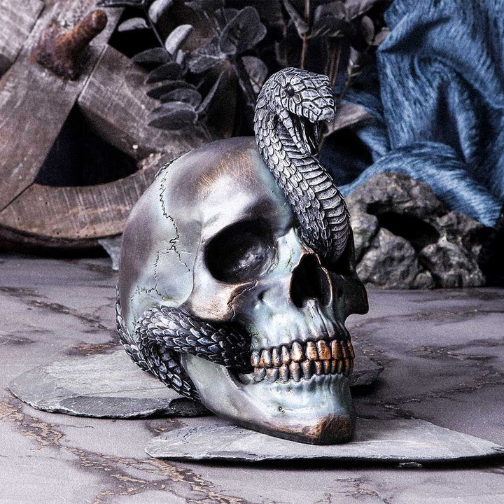 Serpentine Fate Gothic Snake Skull 19cm B6093W2
